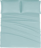 Mejoroom California King Size Sheet Set - Soft Microfiber Bed Sheets,Deep Pocket Fitted Sheet, Breathable, Wrinkle & Fade Resistant - 4 Piece (California King, Grayish Green)