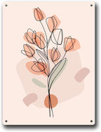 Metal Signs Abstract Floral Line Art Poster Metal Signs 12x16inch Tin Sign