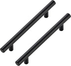JOY DECOR 45 Pack Cabinet Handles, Black Cabinet Pulls, 5 in Hole Center Kitchen Hardware, Stainless Steel T Bar Handles for Dresser Drawers