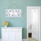 Personalized Sign Colorful Butterfly Wall Art Decor For Kids Room Custom Name Cartoon Door Décor For Little Man Cave,Lovely Nursery Art Plate For Girls Bedroom Boys Room