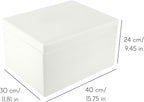 Large White Wooden Box Storage with Hinged Lid | 15.8 x 11.8 x 9.44 inches (+-0.5) | Gift Box for Tool Dog Toy Shoes Clothes Kitchen Storage Document | Wood Keepsake Chest