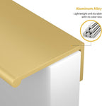 goldenwarm 5 Pack Gold Finger Edge Pulls Drawer Finger Pulls Champagne Gold Kitchen Hardware Handles Bedroom Dresser Drawers,3-3/4in Hole Center