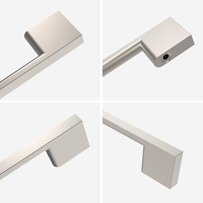 6 Pack Satin Nickel Cabinet Pulls - 15 Inch Handles - Brushed Nickel Wardrobe & Kitchen Pulls