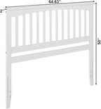 AFI, Mission Queen Solid Wood Headboard with Attachable Charger, White