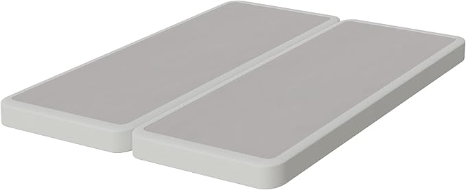 Nutan Inch Sturdy Box Spring for Mattress Support-Durable and Fully Assembled, Natural Wood Queen, White, 4" Foundation