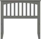 AFI, Mission Twin Solid Wood Headboard with Attachable Charger, Grey
