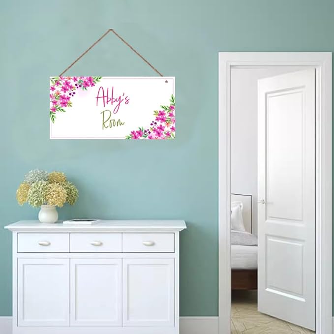 Personalized Farmhouse Canvas Prints Home Décor For Room Custom Fresh Flower Market Canvas Sign Rustic Wall Art Decor Customizable Name Plate For Girls Room