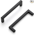 Ravinte 10 Pack Solid Kitchen Cabinet Handles Matte Balck Slim Cabinet Pulls Drawer Pulls with 4 Inch Hole Center Square Bar Kitchen Cabinet Hardware