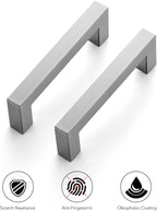 Ravinte 20 Pack 3-1/2 Inch Square Cabinet Handles Satin Nickel Pulls Brushed Nickel Drawer Pulls Kitchen Cupboard Hardware for Cabinets Cupboard Drawer Handles