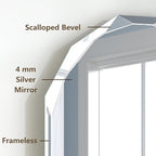Silver Wall Mirror-Beveled Edge Frameless Mirror for Bathroom, Vanity, Bedroom, Rectangle Mirrors（24X36inch）