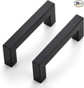 JOY DECOR 20 Pack Cabinet Handles, Black Cabinet Pulls, 3 Inch Kitchen Closet Handles Square Drawer Pulls Stainless Steel Drawer Hardware, 76mm Hole Centers