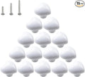 HUAMULAN 15PCS Glossy Ceramic Knobs Heart Shape Cabinet Dresser Pulls Door Handles Cupboard Wardrobe Drawer,White