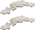2Pcs Euro Rose Decorative Cabinet Pull Handles Ivory Drawer Pull Handles Vintage Kitchen Zinc Alloy Flower Drawer Dresser Vanity Nightstand Cupboard Wardrobe Pull Handles, 3.78" Hole Center
