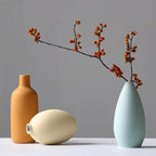 Abbittar Ceramic Vase Set of 3, Minimalist Flower Vase for Rustic, Modern Farmhouse, Living Room, Shelf, Table, Bookshelf, Mantel and Entryway Decor - Multicolor