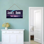 Personalized Sign Science Fiction Themed For Kids Room Starry Sky Nursery Door Art Decor For Little Man Cave,Custom Name Wall Decor Decorative Plate for Boys Bedroom Girls Room