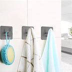 Adhesive Hooks Towel Hanger Wall Hooks for Hanging Coat, Hat,Towel Robe Hook Rack Wall Mount Waterproof Stainless Steel- Bathroom and Bedroom Gray 4-Packs