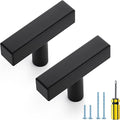 Ravinte Black Cabinet Handles 5 Pack Matte Black Square Cabinet Pulls Kitchen Hardware 2 inch Overall Length Kitchen Drawer Pulls