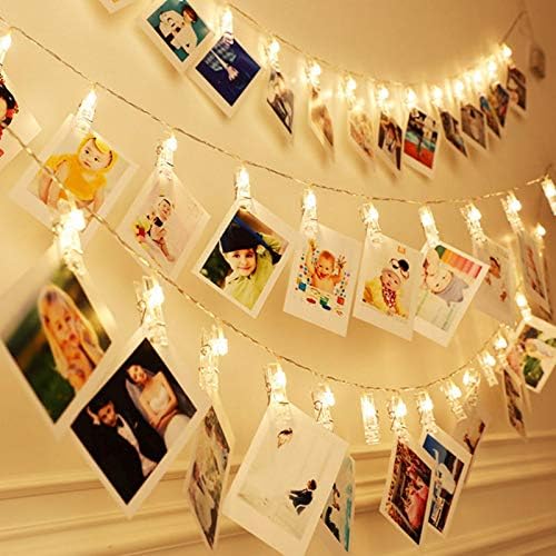 30 LED Photo Clip Fairy Lights LED Twinkle Lights Starry Lights for Home Halloween Thanksgiving Christmas Party Wedding Decor (10ft, Warm White)