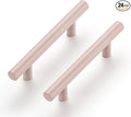 Ravinte 24 Pack | 5 Inch Cabinet Pulls Pink Stainless Steel Kitchen Drawer Pulls Cabinet Handles 5 InchLength, 3 Inch Hole Center