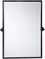 TEHOME 28.5 x 36'' Black Metal Framed Pivot Rectangle Bathroom Mirror Tilting Beveled Vanity Mirrors for Wall…