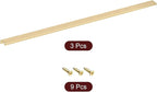 uxcell Cabinet Finger Edge Pull, 3pcs 800mm/31.5 Aluminum Alloy Back Mount Hidden Cabinet Pulls Concealed Handle for Home Kitchen Drawer Cabinet, Gold