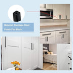 goldenwarm 150 Pack 3-3/4 Inch Black Cabinet Handles Matte Black Drawer Pulls Stainless Steel Cabinets Hardware Square Bar Modern for Kitchen Bathroom Cupboard