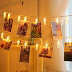30 LED Photo Clip Fairy Lights LED Twinkle Lights Starry Lights for Home Halloween Thanksgiving Christmas Party Wedding Decor (10ft, Warm White)