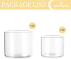 Romadedi Votive Tealight Candle Holders - 24 pcs Clear Glass Tea Light Holders Bulk Small Table Centerpieces Wedding Decor Party Dinner Home Decorations Festivals Christmas