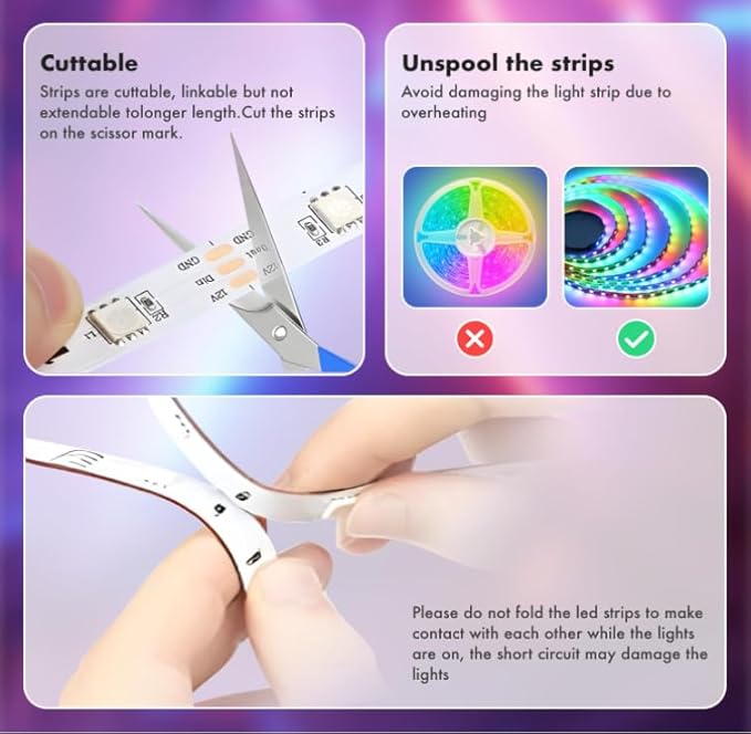 32.8 ft IC+RGB,Led Lights for Bedroom,Music Sync Color Changing,Led Strip Lights,with Remote App Control Led Strip,Led Lights for Room Home Kitchen Decor Party