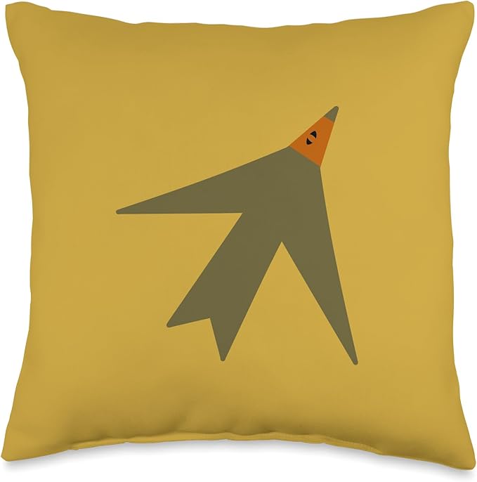 Cute Scandinavian Animals Designs Chic Scandinavian Bird Minimalism Throw Pillow, 16x16, Multicolor