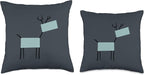 Cute Scandinavian Animals Designs Chic Deer Moose Scandinavian Elk Minimalism Reindeer Throw Pillow, 18x18, Multicolor