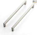 JOY DECOR 6 Pack Cabinet Handles, Brushed Nickel Cabinet Pulls, 10 Inch Kitchen Closet Handles Square Drawer Pulls Stainless Steel Drawer Hardware, 256mm Hole Centers