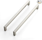 JOY DECOR 6 Pack Cabinet Handles, Brushed Nickel Cabinet Pulls, 10 Inch Kitchen Closet Handles Square Drawer Pulls Stainless Steel Drawer Hardware, 256mm Hole Centers