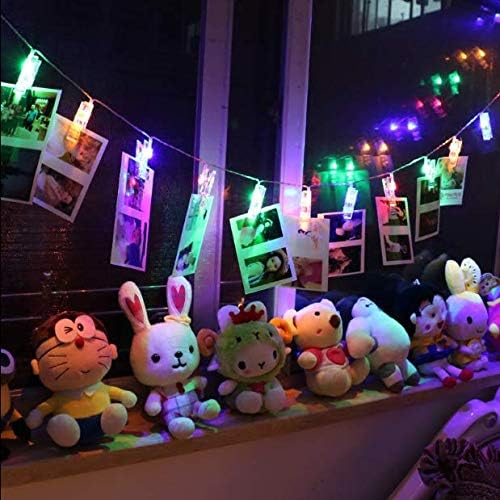 50 LED Photo Clip Fairy Lights for Home Bedroom Wall - Twinkle Starry Decor for Halloween, Thanksgiving, Christmas, Party, Wedding - Multicolor