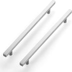 Ravinte Brushed Nickel Cabinet Handles 15 Pack 10 inch Satin Nickel Square Cabinet Pulls Silver Hardware for Kitchen Cabinets 12-1/2 inch Overall Length Stainless Steel Drawer Pulls