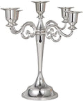 Black Candelabra Candle Holders for Pillar Candles 10.6 inch Tall, 5 Candle Candlestick Holder for 1/2-1 inch Taper Candles Halloween Candelabra Decoration Easy Assembly (Silver)