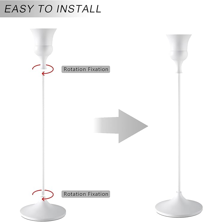 Candlestick Holders White, 1 Pack Taper Candle Holder for Candlesticks, Candle Sticks Holder Decor for Home Decor