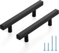 JOY DECOR 45 Pack 3-3/4 Inch Matte Black Square Cabinet Handles Stainless Steel Cabinet Hardware Pulls for Kitchen and Drawers with 6 Inch Overall Length