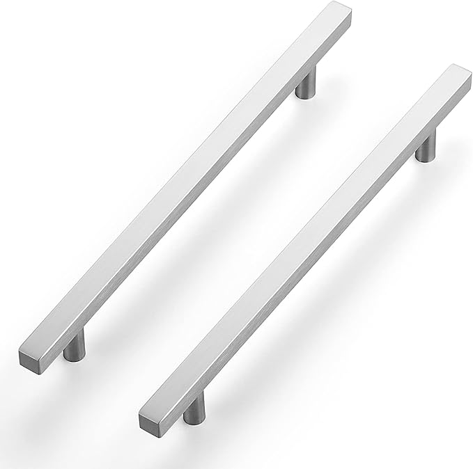 Ravinte Brushed Nickel Cabinet Handles 30 Pack 7-1/2 inch Satin Nickel Square Cabinet Pulls Silver Hardware for Kitchen Cabinets 10 inch Overall Length Stainless Steel Drawer Pulls