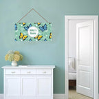 Personalized Sign Butterfly Theme Wall Art Decor For Kids Room Custom Name Door Décor For Little Man Cave Nursery Beautiful Art Plate For Girls Bedroom Boys Room