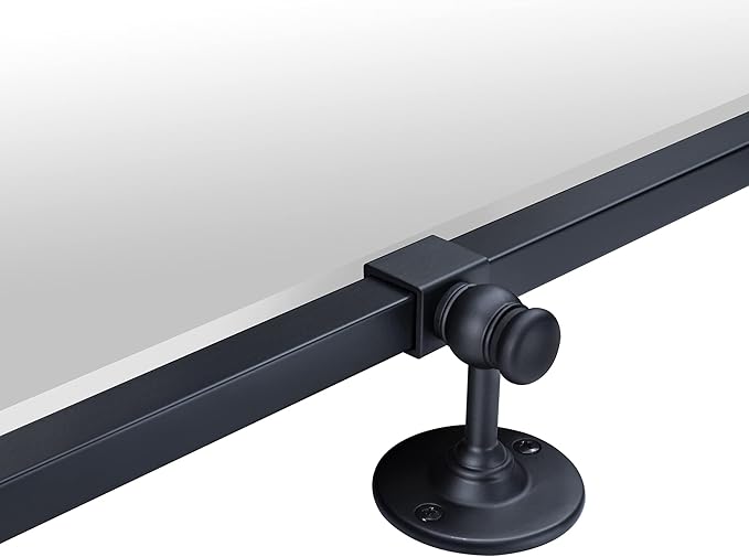 TEHOME Pivot Mirror Matte Black Bathroom Mirror Squared Edge Rectangle Tilting Beveled Vanity Mirrors for Wall, Overall 33.9 x 40 inches (Mirrror 30 x 40 inches)