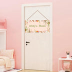Personalized Sign Beautiful Flowers Themed Decor For Kids Room Nursery Door,Custom Name Nice Planet Wall Art Decor Decorative Plate for Boys Bedroom Girls Room Baby Game Room