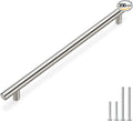 homdiy 200 Pack Cabinet Pulls Modern Drawer Pulls HD201SN Cabinet Hardware Stainless Steel Cabinet Handles 10in Hole Centers Round Bar for Kitchen Cabinets, Cupboard Handles