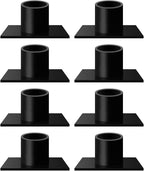 Gute Taper Candle Holder, Candle Holders for Pillar Candles, Matte Black Candlestick Holder Centerpieces for Home Decoration, Wedding Anniversary, Party, Housewarming Gifts,Set of 8,Square