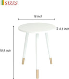 AWASEN Round Side Table, Small End Table Nightstand Accent Table for Living Room Bedroom Office Small Spaces, 16''D x 19.5''H (White & Gold)