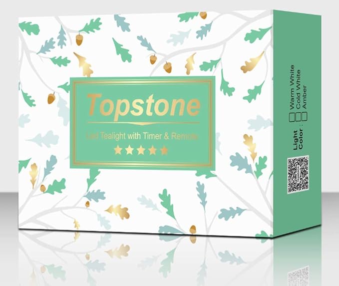 Topstone Remote Controlled LED Tea Light,White Flickering Bulb,Long Lasting Battery Operated LED Votive Candle with Timer,Pack of 12
