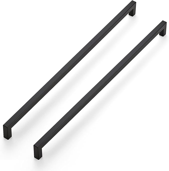 Ravinte 20 Pack 18 Inch Kitchen Square Cabinet Handles Matte Black Pulls Black Drawer Pulls Kitchen Cabinet Hardware Handles