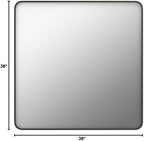 36x36 Square Bathroom Framed Mirror for Wall, Brushed Bronze Metal Bathroom Vanity Mirror, Rounded Rectangle Mirror, Anti-Rust, Tempered Shatterproof (Horizontal/Vertical)