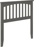 AFI, Mission Twin Solid Wood Headboard with Attachable Charger, Grey