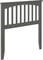 AFI, Mission Twin Solid Wood Headboard with Attachable Charger, Grey